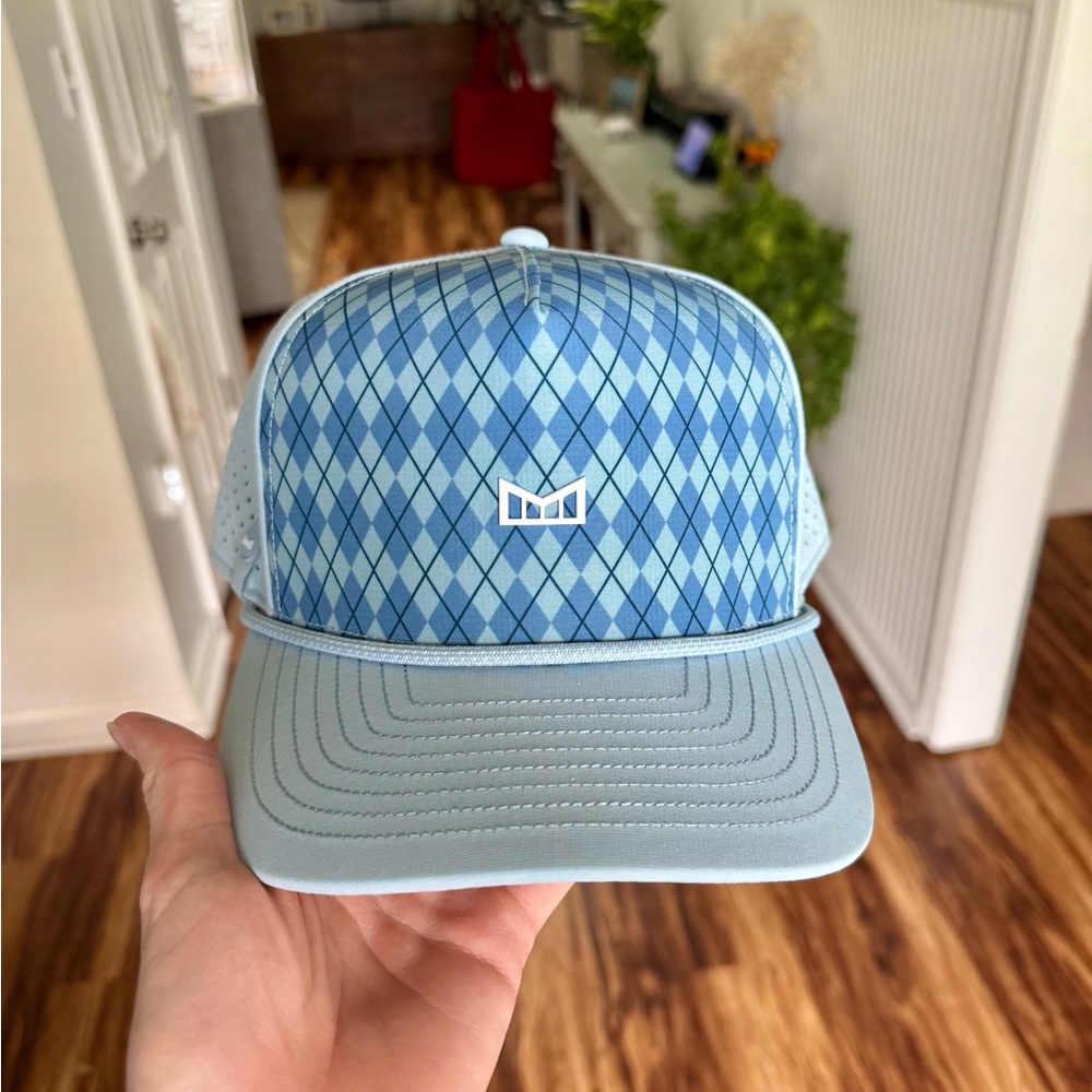 Blue Argyle Pattern Men's Cap